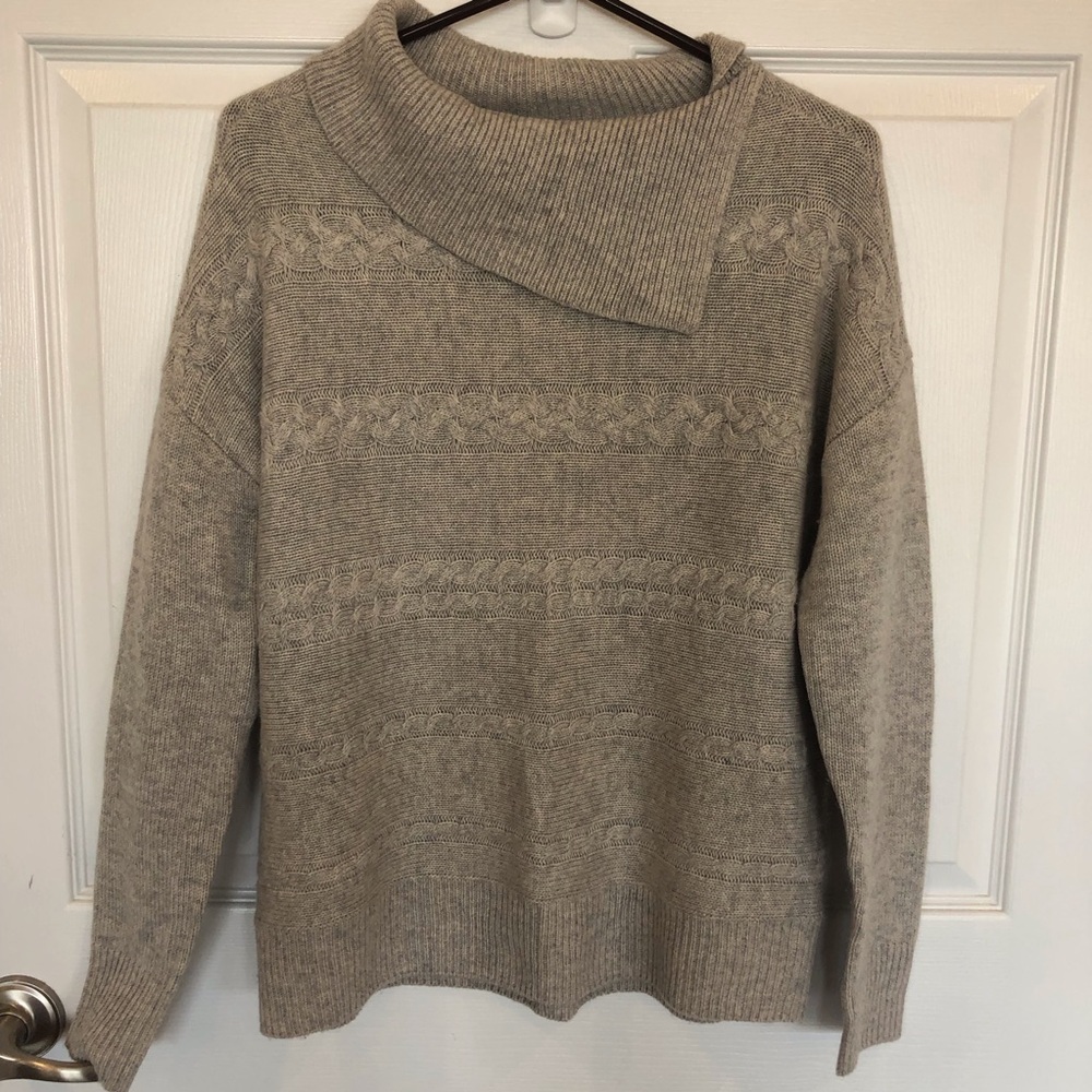Rachel Zoe cashmere sweater cable knit mixed pattern pullover Size M like new